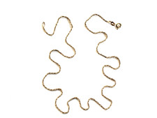 Vintage VIOR Italy 14K Gold Sparkly Twisted V-Link Chain Necklace 18 1/2