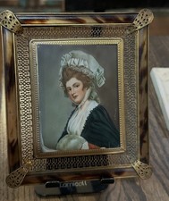 Antique Hand Painted Miniature Portrait Mrs Robinson After Romney Signed picture