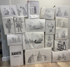 Department 56 Winter Silhouette Lot of 18 Christmas Santa Porcelain Figures picture