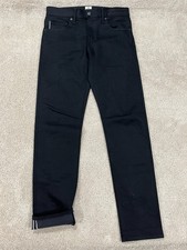 Hiroshi Kato Jeans Mens 30 The Pen Slim Black Raw Denim Dark Wash Selvedge USA picture