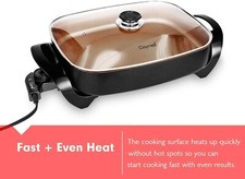 16 Inch Non-stick Electric Skillet with Tempered Glass Cover  16