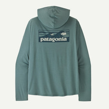 Patagonia Men's Capilene Cool Daily Hoody  Boardshort Logo, Blue Sage picture