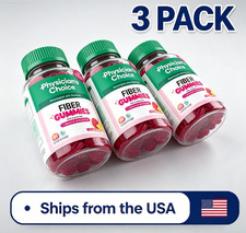 3pc Physician'S Choice Fiber Gummies Digestive Health&Regularity-Raspberry picture