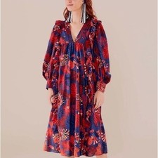 NWT FARM RIO Animal Midi Dress / MSRP $245 / Size Small / Lightweight picture