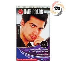 12x Packs Universal Men's Black Quality Permanent Color Hair Dye | #883 picture
