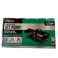 1/2 HP Everbilt Shallow Well Jet Pump Dual Voltage HDSWJ5P 25’ Lift 11.5 GPM picture