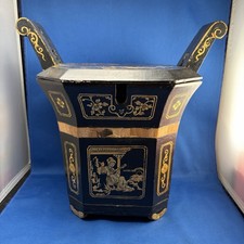 Antique 19th century Chinese Lacquered Wood Teapot Caddy Qing Dynasty 12