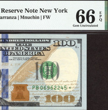 2017A $100 NEW YORK * STAR * ⭐️ FRN. PMG GEM Uncirculated 66 EPQ Banknote. picture
