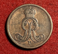 Hannover 2 Pfennig 1854 B Copper Coin KM#217 T12072 picture