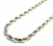 Solid 925 Sterling Silver Italian Rope Chain Mens Necklace 5mm - Diamond Cut picture