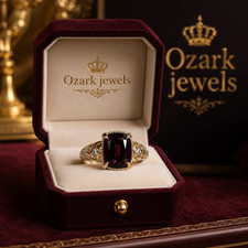5.40 Ct Cushion Cut Natural Ruby & Diamond Wedding Ring 14K Yellow Gold Size 7 picture