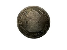 Colonial Currency Coin 1781 2R Genuine Revolutionary Silver 2 Reales Crown picture