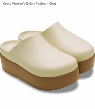 NEW Size 9 Women's Crocs Dylan Platform Clogs Slip-On Color : Frappe/Latte picture