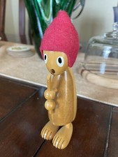 German Vintage Steinbach Wooden Figure Pipe Felt Hat Handcrafted rare picture