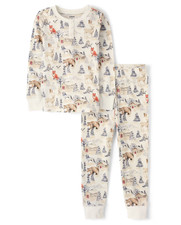 NEW GYMBOREE GIRLS WOODLAND  ANIMALS TWO PIECE THERMAL  PAJAMAS GYMMIES  SIZE 7 picture