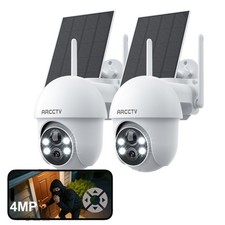 ARCCTV 2-Pack 4MP PTZ WiFi6 Solar Security Cameras Color Night Outdoor Wireless picture