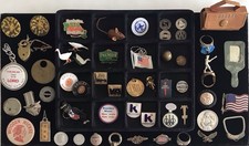 Vintage Junk Drawer Mixed Lot ~ Pins/Coins/Tokens/Buttons/Lock/Rings ~ 45+ Items picture