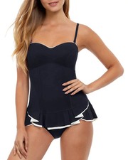 Profile by Gottex Belle Curve Bandeau Swimsuit Swimdress Black Women's 10 picture