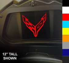 FRONT TRUNK 2020-26 C8 CORVETTE Stingray Z51 Z06 ERAY Crossed Flag Decal Sticker picture