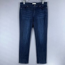 J.Jill Jeans Size 10 Mid Rise Authentic Fit Slim Leg Blue Dark Wash picture
