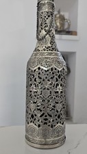 EXCEPTIONAL ANTIQUE PERSHIAN QAJAR SILVER BOTTLE DECANTER OPEN WORK  picture