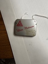 1950s Vintage Full ULTREX PLATINUM Metal Tin 3 Rubber Prophylactic Condoms picture