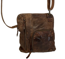 Bed Stu Distressed Chocolate Brown Soft LTHR Crossbody Shoulder Bag M size NICE picture