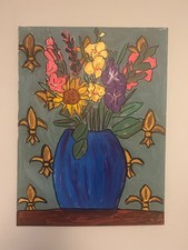 Floral Painting Original Acrylic Flowers Art 18x 24 canvas picture