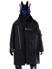 Niepce Men's Techwear Long Black Utility Jacket Cyberpunk Long Windbreaker picture
