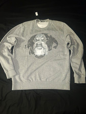 Givenchy Men's Gray Graphic Print Animal Fleece Crewneck Sweatshirt L picture