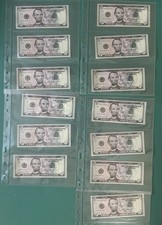 USA; $5; 2013 Federal Reserve Banknote; D4; Consecutive Order; Lot of 13 picture