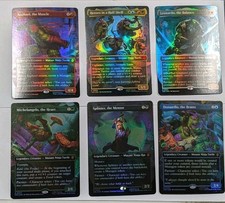 TMNT MTG Borderless Mythic Foil Set of 6 Legendary 0001-0006  picture