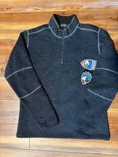 NEW Kuhl Thor 1/4 Zip Sweater Mens Large Blue Thermokore Wool Blend Pullover picture