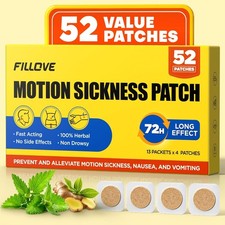 52ct Motion Sickness Patches Non-Drowsy, 72H Lasting Sea Sickness Patches Cru... picture