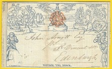 1840 Great Britain, Blue MULREADY Letter Sheet Used to Edinburgh, Maltese Cross picture