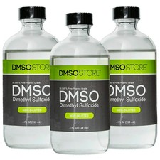 3 Bottle DMSO 4 oz Glass Bottle 99.995% Pure USP Pharma Grade Dimethyl Sulfoxide picture