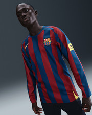 Nike FC Barcelona 2005/06 Reissue Ronaldinho #10 Long Sleeve Jersey Mens S NWT picture