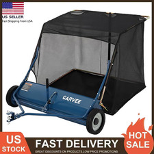 50'' Tow Behind Lawn Sweeper Pull Behind Grass Leaf Collector w/ 33 Cu.Ft Hopper picture