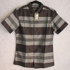 Allsaints Gabon NWT $155 Men's Short Sleeves Shirts Size Extra Small Black Gray picture