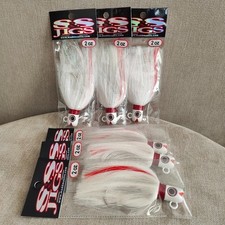 6 Pack | S&S Bucktails Smiling Bill Bucktail Jigs | White Pearl | Various Weight picture