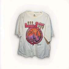 Starter Chicago Bulls 3-Peat Graphic Shirt White Men's Medium Vintage 90s NBA picture