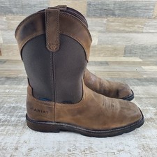 Ariat Groundbreaker Men Work Boot Sz 11 D Brown Wide Square Steel Toe Waterproof picture