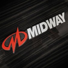 đšī¸ Midway Logo Sign â Engraved Retro Arcade Gaming Art | Handmade Wood Decor picture