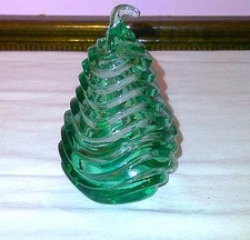 VINTAGE FENTON HERITAGE GREEN PEAR SHAPED TRINKET DISH with LID picture