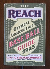1925 The Reach Official American League Baseball Guide Excellent Condition picture
