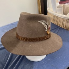 Vintage Golden Gate Hat Co Dewinder 100% Wool Fedora Feather Hat USA picture