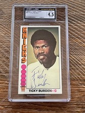 RARE 1976-77 1976 Topps Ticky Burden (d. 2015) JSA CGC signed autographed Auto picture