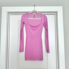 SKIMS SIZE SMALL JELLY SHEER RHINESTONE DRESS IN PETAL picture