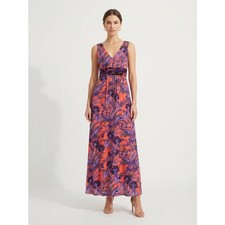 Maeve Anthropologie Floral Maxi Dress Women Size 2 Orange Purple Bohemian Chic picture