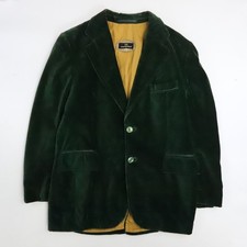 Vintage Cortefiel Velvet Blazer Coat Jacket Size 42 Green Spain picture